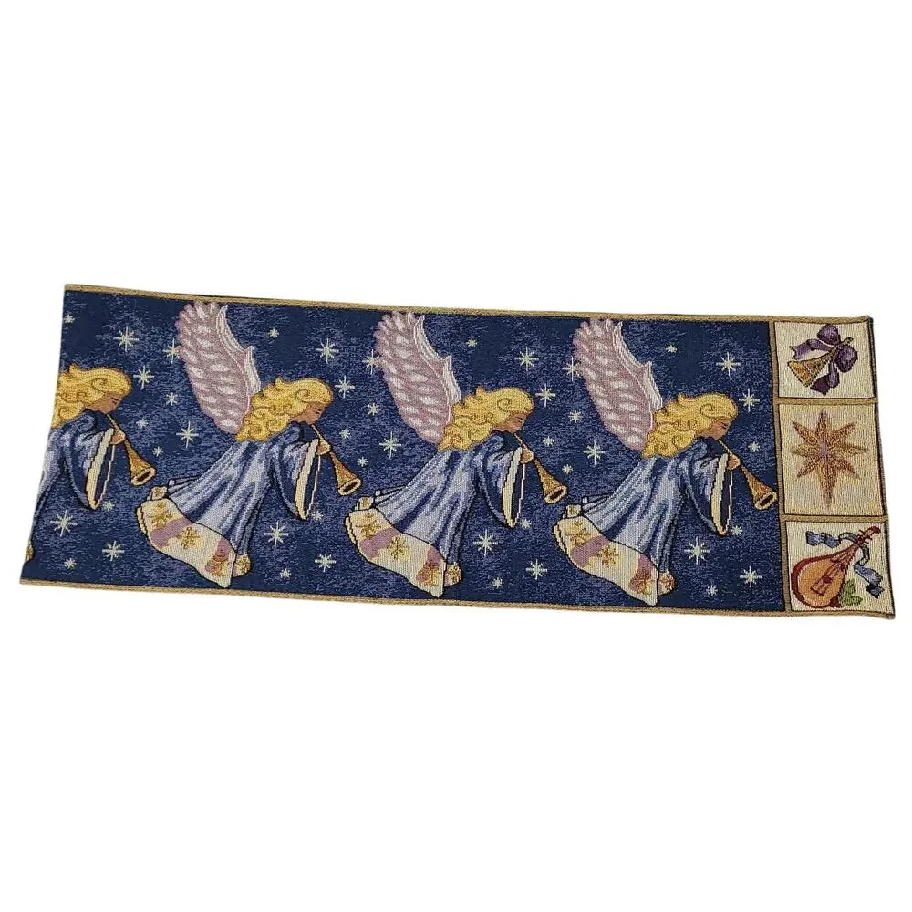 Vintage Christmas Angel Tapestry Table Runner 72
